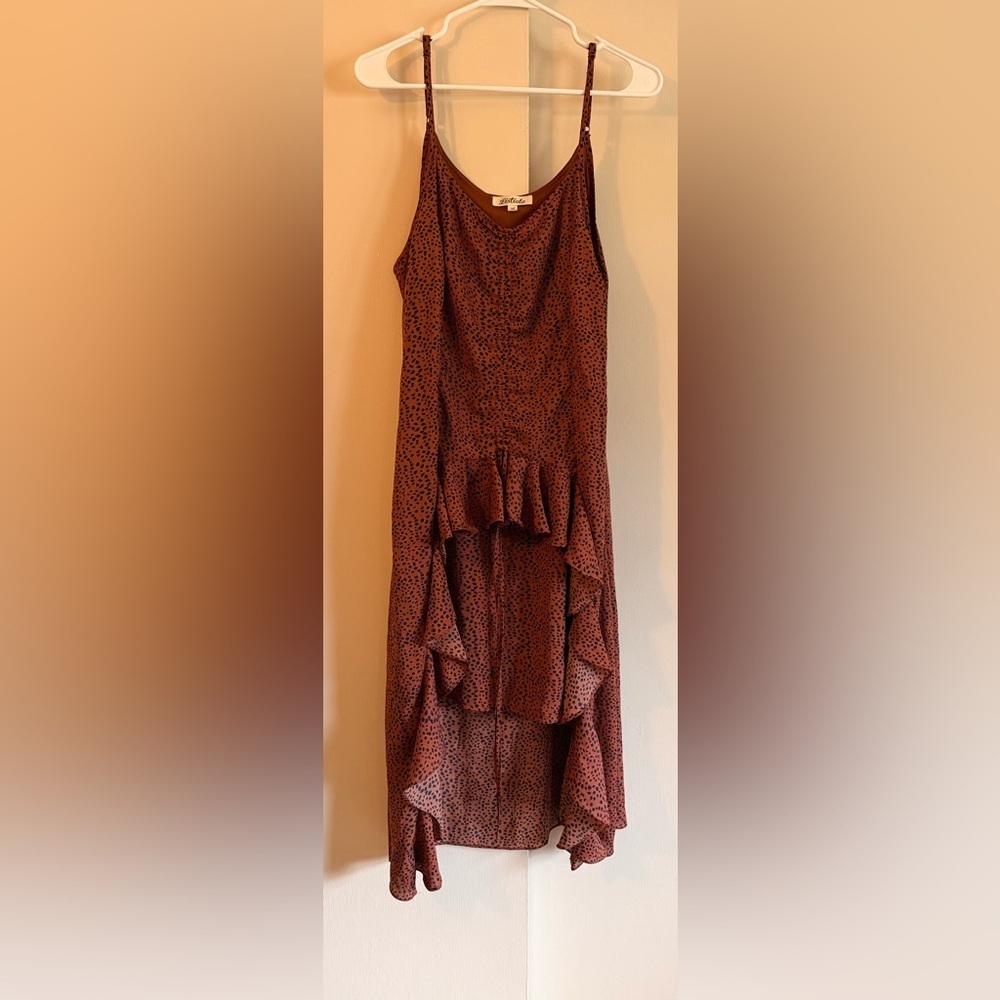 Listicle Brown and Black High Low Dress Size Large
